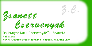 zsanett cservenyak business card